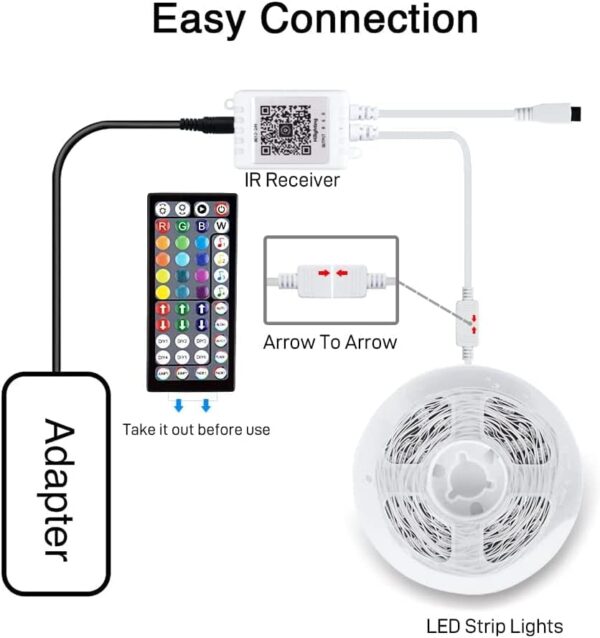 Led Strip Light, COOLAPA 20M (65.6 FT) RGB Strips Lighting, with Remote & Box for Bedroom Home Kitchen, Decoration, APP Control Light Strip with Bright 5050 LEDs, 2pc x 10m - Image 6